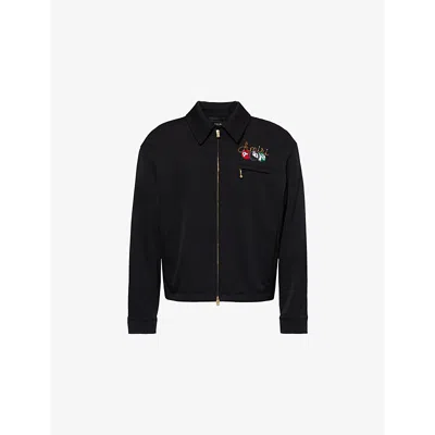 Amiri Mens Pool-print Blouson Wool Jacket Black