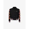 Amiri Mens Black Snake Bones Embroidered Relaxed-fit Wool-blend Felt Jacket In Black