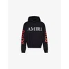 Amiri Black Hoodie With Maxi Logo Lettering On The Front And Snake Print On The Sleeves In Cotton Man In Black