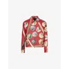 Amiri Mens Deep Red Tapestry Graphic-print Relaxed-fit Woven-blend Jacket In Deep Red