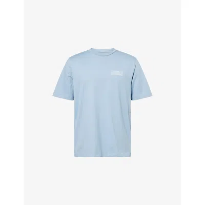 AMIRI MENS ASHLEY BLUE SPIRIT LOGO-PATCH COTTON-JERSEY T-SHIRT XL