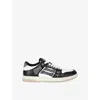 Amiri Pacific Bones Bandana-print Leather Sneakers In Black