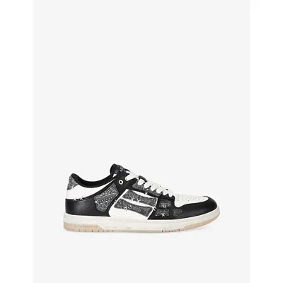 AMIRI MENS BLACK BANDANA SKEL LEATHER TRAINERS EUR 41 / 7 UK