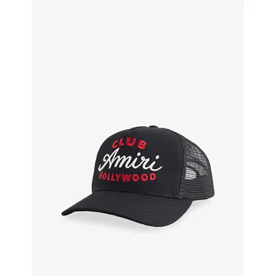 Amiri Mens Black Club Embroidered Cotton Trucker Cap