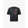 Amiri Mens Black Crystal-embellished Sinners Cotton-jersey T-shirt Xl In Black