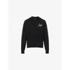 Amiri Mens Black Crystal Relaxed-fit Cotton-jersey Hoodie In Black