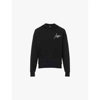Amiri Mens Black Crystal Relaxed-fit Cotton-jersey Hoodie