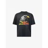 Amiri Mens Black Eagle Graphic-print Cotton-jersey T-shirt