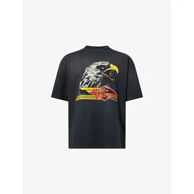Amiri Mens Black Eagle Graphic-print Cotton-jersey T-shirt