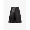 Amiri Mens Black Leather Carpenter Shorts In Black