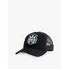 Amiri Mens Black Logo-embroidered Mesh-contrast Cotton Cap In Black