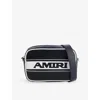 Amiri Mens Black Logo Leather Camera Bag In Black