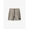 Amiri Mens Black Ma Quad Logo-embroidered Swimming Trunks In Multi