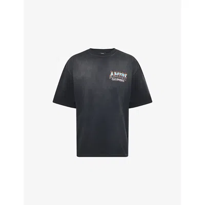 Amiri Mens Black Oversized-fit Text-print Cotton T-shirt Xxl