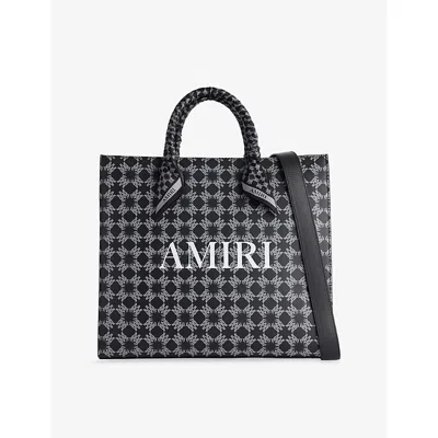 Amiri Mens Black Quad Small Woven Tote Bag