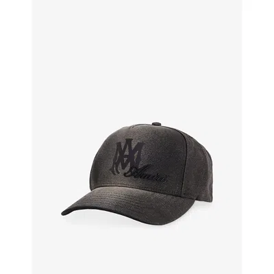 Amiri Mens Black Script Cotton Baseball Cap