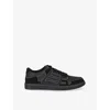 Amiri Low Top Sneakers Leather Suede Contrast Stitching Perforated Toe Box In Black