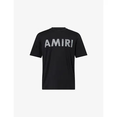 AMIRI MENS BLACK STENCIL LOGO-PRINT COTTON-JERSEY T-SHIRT XXL