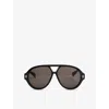 Amiri Mens Black Sunset Aviator-frame Acetate Sunglasses