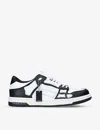 Amiri Multicolor Leather And Fabric Bandana Denim Skel Sneakers In Blk/white