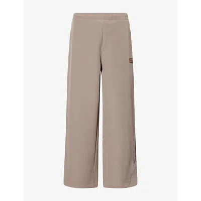 Amiri Mens Brand-patch Cady Woven Jogging Bottoms Dark Sand Xl