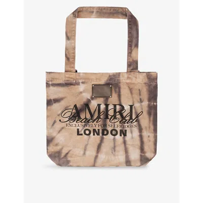 Amiri Mens Brown  X Selfridges London Cotton Tote Bag