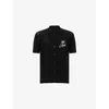 Amiri Mens Black Club  Crochet Woven Polo Shirt In Black