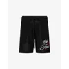 Amiri Embroidered-lettering Shorts In Black
