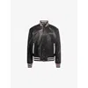 Amiri Leather Jacket With Elasticized Collar And Cuffs In Black