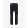 Amiri Casual Trousers With Five Pockets And Embroidery In Black