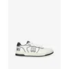 Amiri Newport White Sneakers Low Top With Logo Patch On The Side And Contrasting Heel With Leather Logo Le In Brown