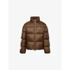 Amiri Mens Dark Brown Bones Logo-patch Shell-down Jacket In Brown