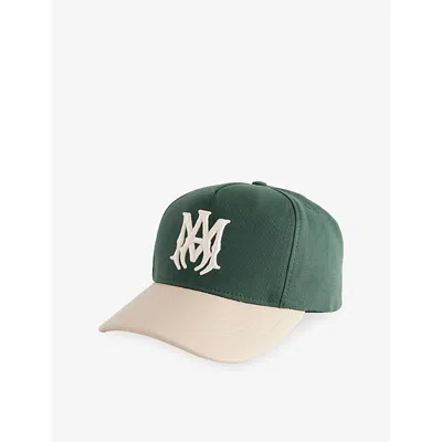 Amiri Mens Dark Palm Two Tone Logo Cotton Cap In Green