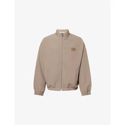 Amiri Mens Dark Sand Logo-patch Woven Track Jacket In Neutral