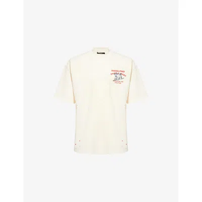 Amiri Mens Ivory Bull Oversized Cotton-jersey T-shirt In White