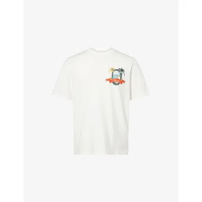 AMIRI MENS IVORY PARADISE GRAPHIC-PRINT COTTON-JERSEY T-SHIRT