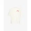 Amiri Mens Ivory Red Holly Text-print Cotton T-shirt Xl In Neutral