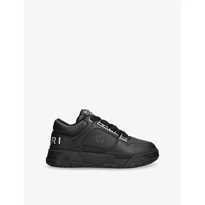 AMIRI MENS BLACK METALLIC MA-1 LEATHER TRAINERS EUR 43 / 9 UK