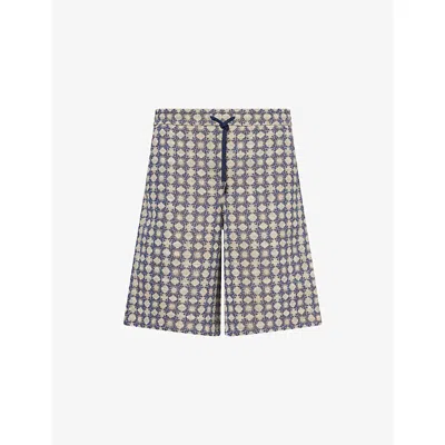 Amiri Mens  Regular-fit Quad Boucle Shorts In Blue