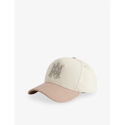 Amiri Mens Mocha Ma Two-tone Cotton Baseball Cap In White