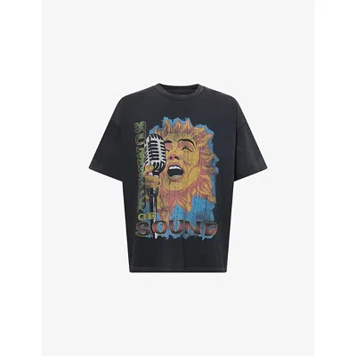 Amiri Mens Multi Summer Of Sound Text-print Relaxed-fit Cotton T-shirt Xl