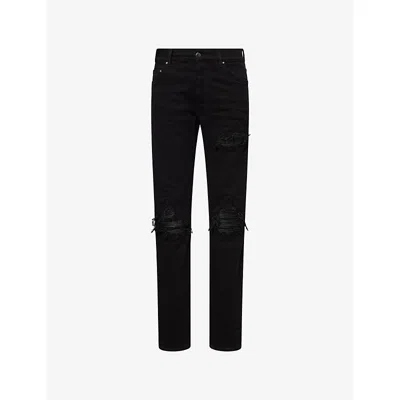 Amiri Mens Od Black Mx1 Distressed Skinny Jeans