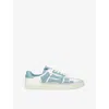 Amiri Multicolor Leather And Suede Pacific Bones Sneakers In Blue