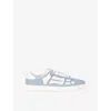 Amiri Pacific Bones Appliquéd Suede Sneakers In Blue