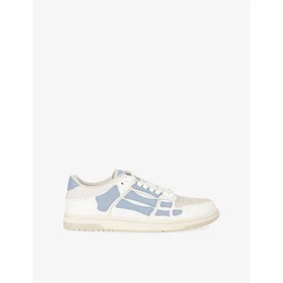 AMIRI MENS PALE BLUE SKEL LEATHER TRAINERS EUR 43 / 9 UK