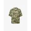 Amiri Mens Quad Camoflage Short-sleeve Woven Camp Shirt In Multi