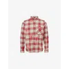 Amiri Mens Samba Regular-fit Check Cotton-flannel Shirt In Red