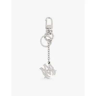 Amiri Mens Silver Ma Metal Keychain