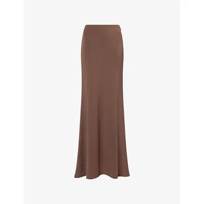 Amiri Mens Walnut Brown Regular-fit High-waist Stretch-woven Maxi Skirt Xs