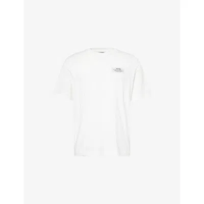 AMIRI MENS SPIRIT LOGO-PATCH COTTON-JERSEY T-SHIRT WHITE